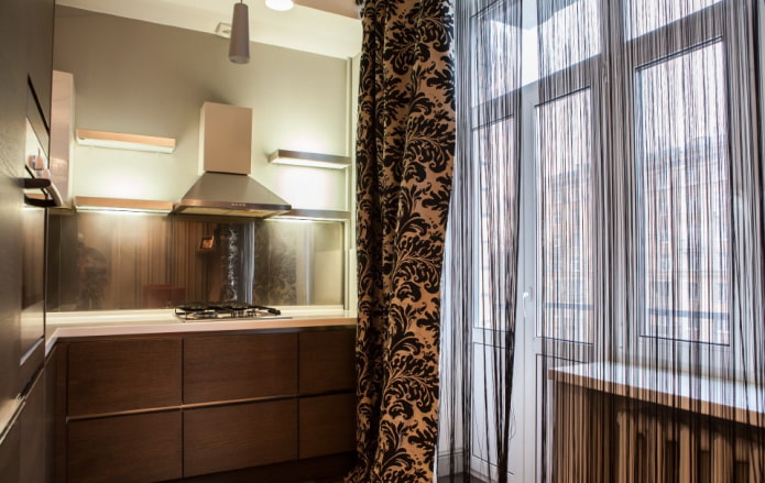 filament curtains on the balcony opening in the kitchen filament curtains on the balcony opening in the kitchen