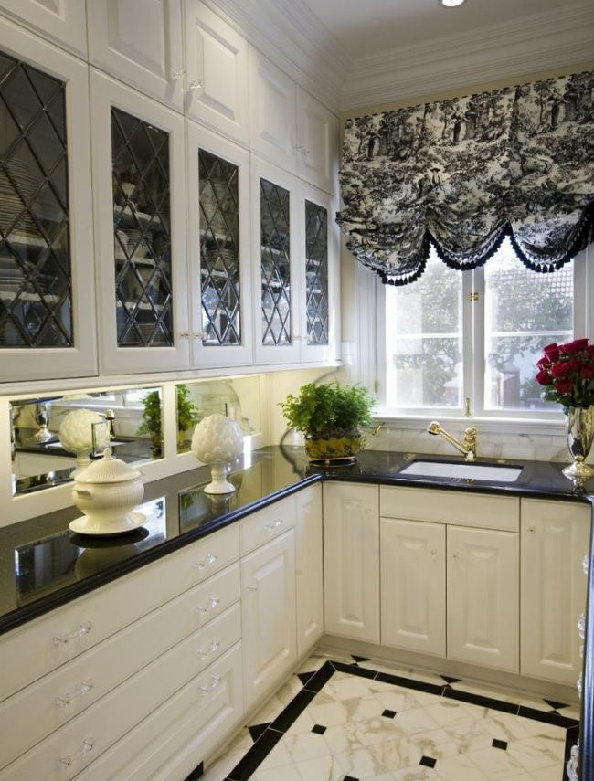 Austrian curtains in the interior of the kitchen Austrian curtains in the interior of the kitchen