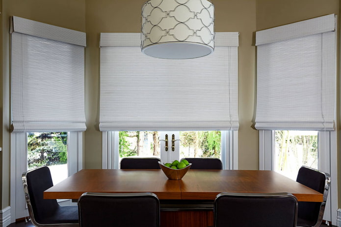 white roman blinds made of bamboo in the interior white roman blinds made of bamboo in the interior