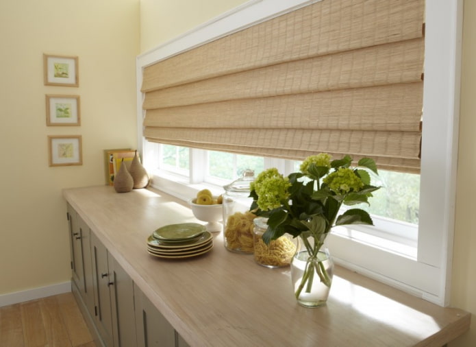 bamboo roman blinds in the kitchen bamboo roman blinds in the kitchen