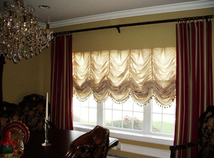 French curtains decorated with tassels French curtains decorated with tassels