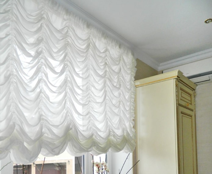 white awning curtains in the interior white awning curtains in the interior