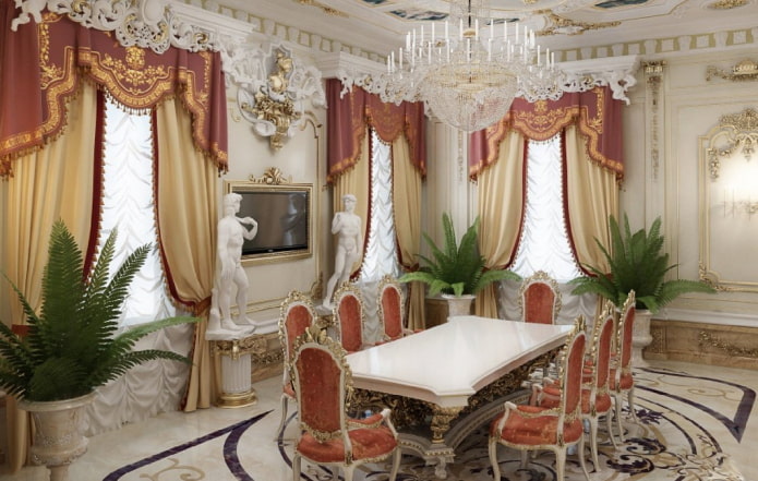French curtains in baroque interiors French curtains in baroque interiors