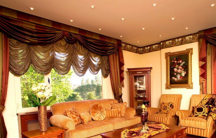 awning curtains in the interior of the living room awning curtains in the interior of the living room