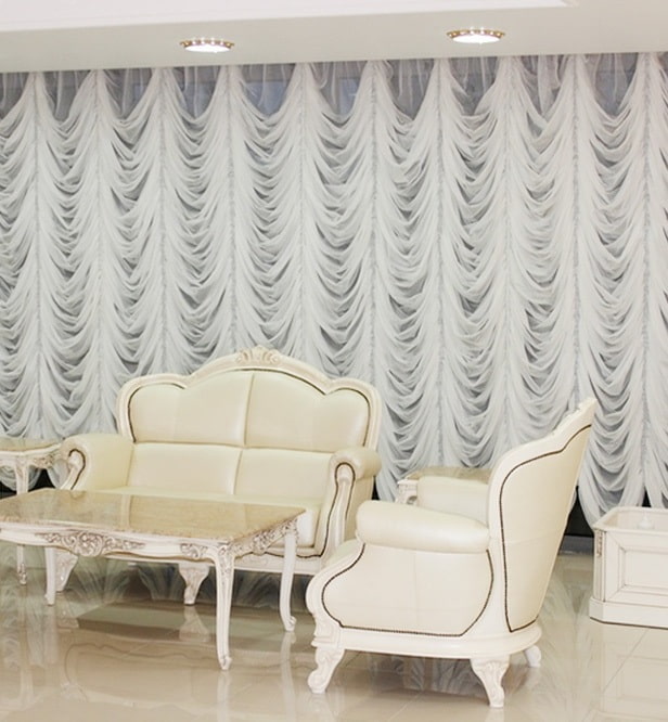 white awning curtains in the interior white awning curtains in the interior