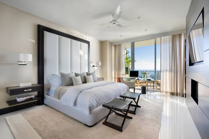 beige linen curtains in the bedroom