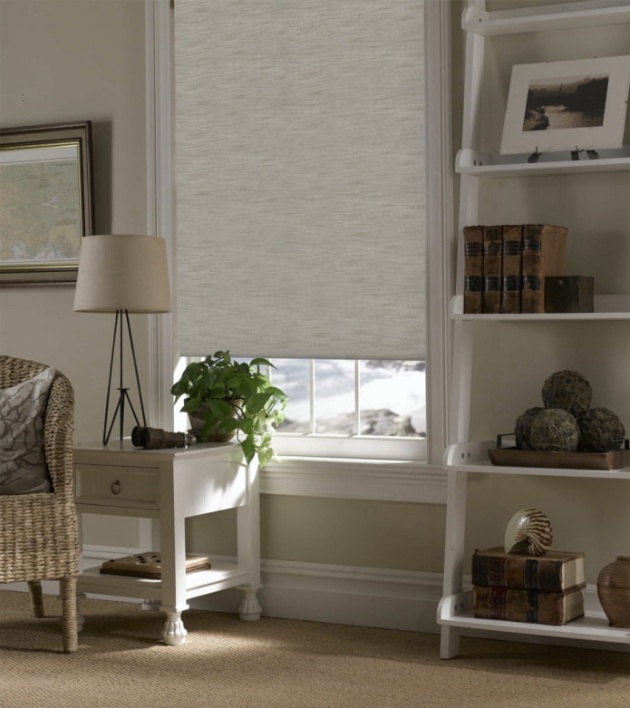 linen roller blinds in the interior