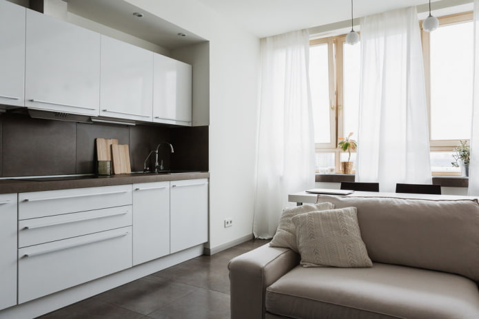 linen curtains in the style of minimalism