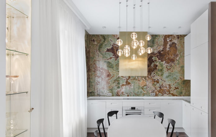 White organza in the kitchen