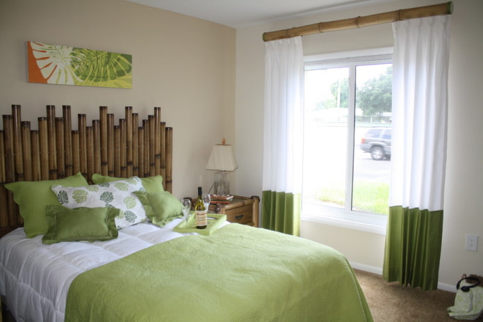 combination of white and green on the curtains in the bedroom combination of white and green on the curtains in the bedroom