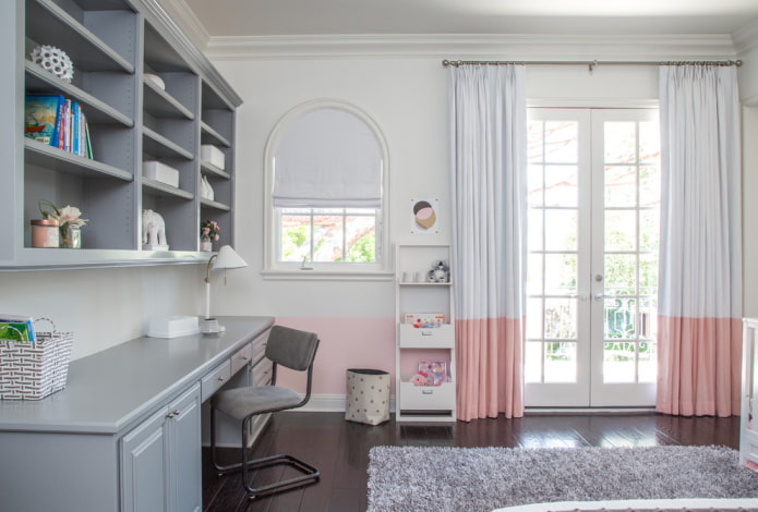 two-tone curtains with a stripe down the bottom two-tone curtains with a stripe down the bottom