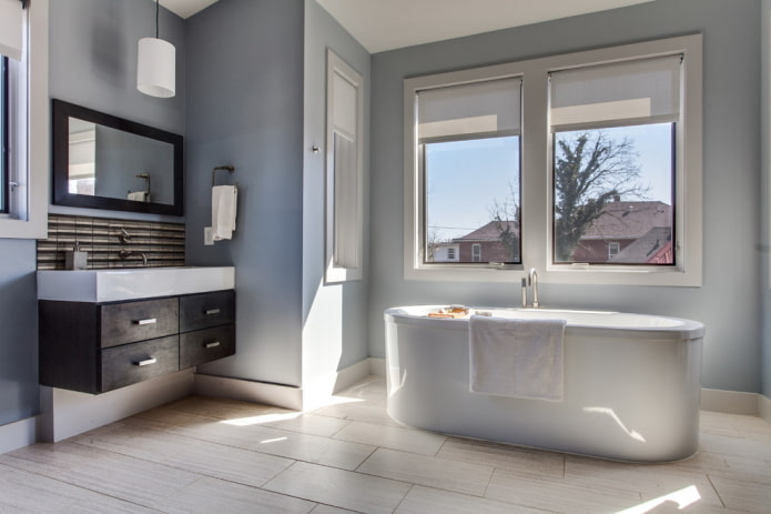 blinds in the bathroom