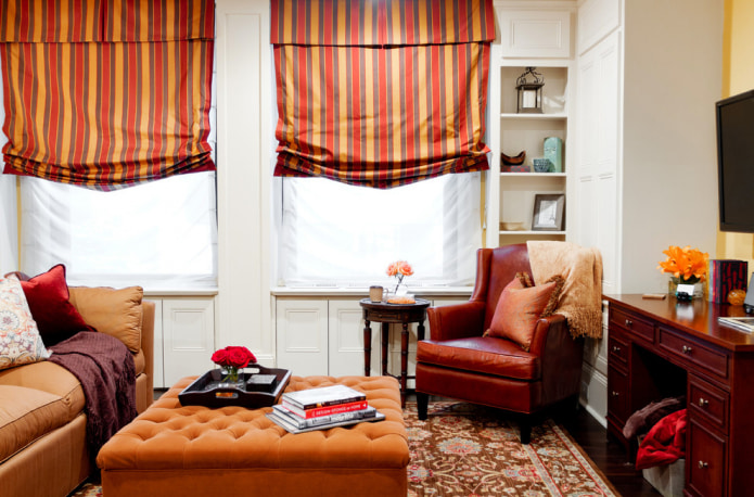 Red-orange curtain Red-orange curtain