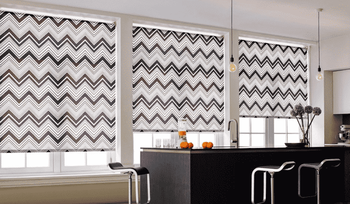 geometric pattern on the curtain