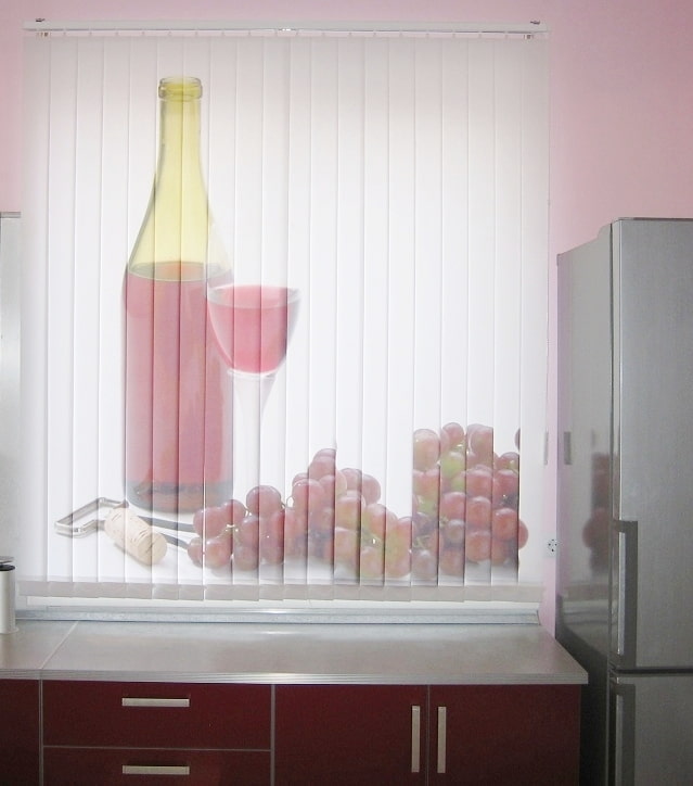 Photo blinds over the countertop