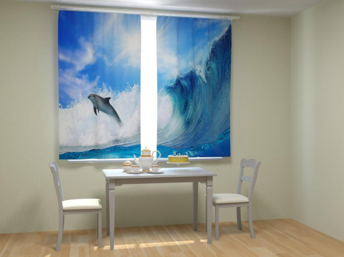 Photocurtains with dolphins Photocurtains with dolphins