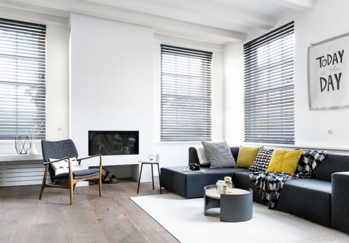 horizontal lamellas in Scandinavian style