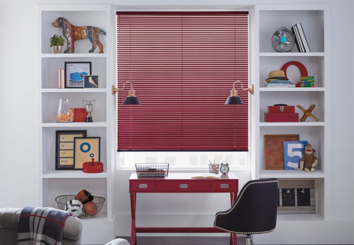 red horizontal slats in the nursery