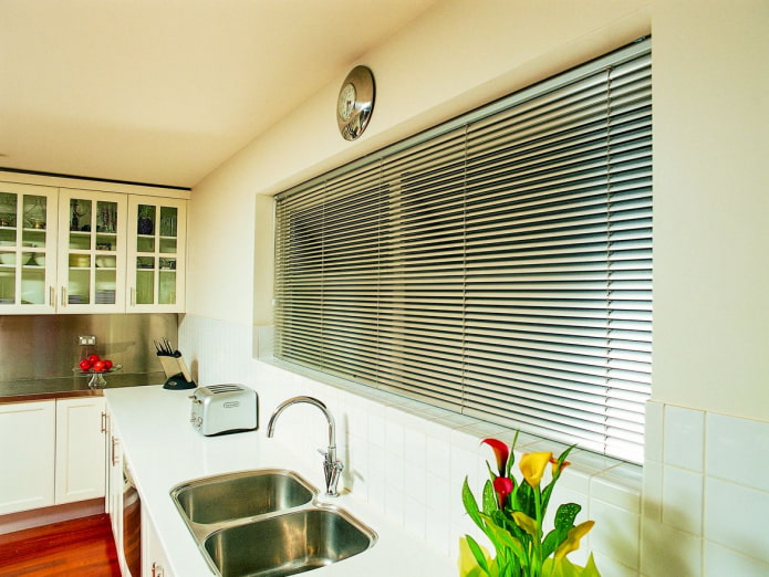 aluminum slats in the kitchen