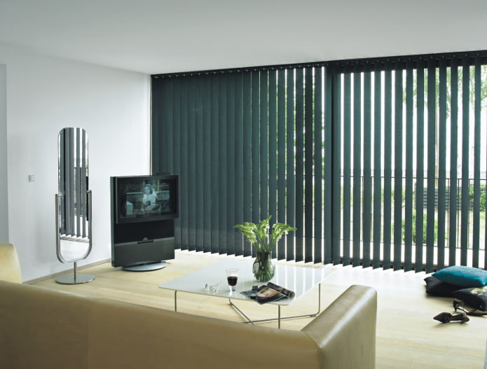 vertical slats in black