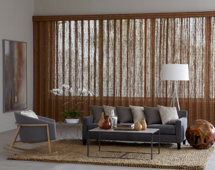 bamboo slats in the living room