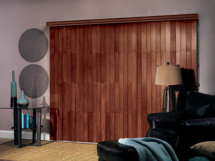 wooden slats in the interior