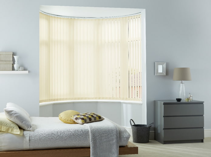 vertical slats on the bay window