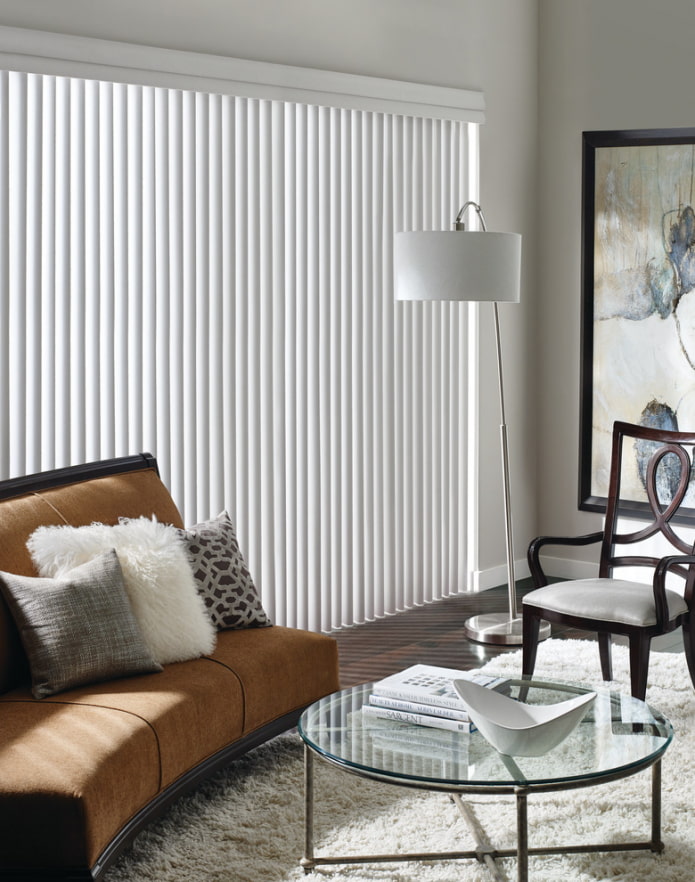 white vertical slats in the interior