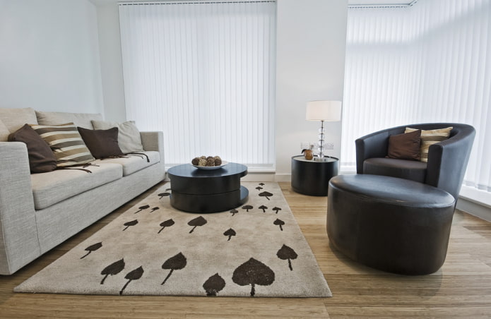 white vertical slats in the interior