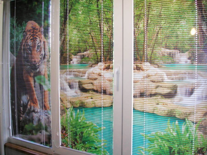 horizontal slats depicting nature