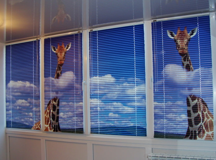 horizontal slats with photo printing