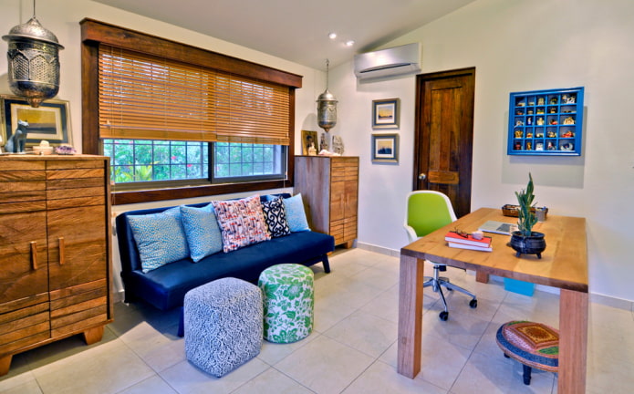 horizontal slats on the window