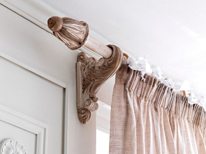 wooden curtain rod