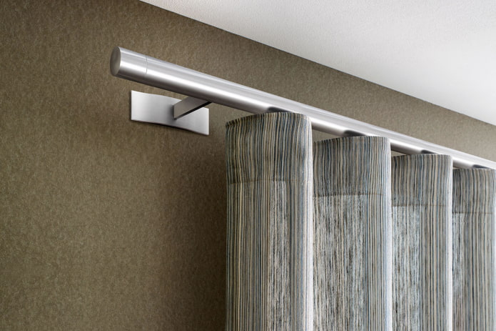 silver curtain rod