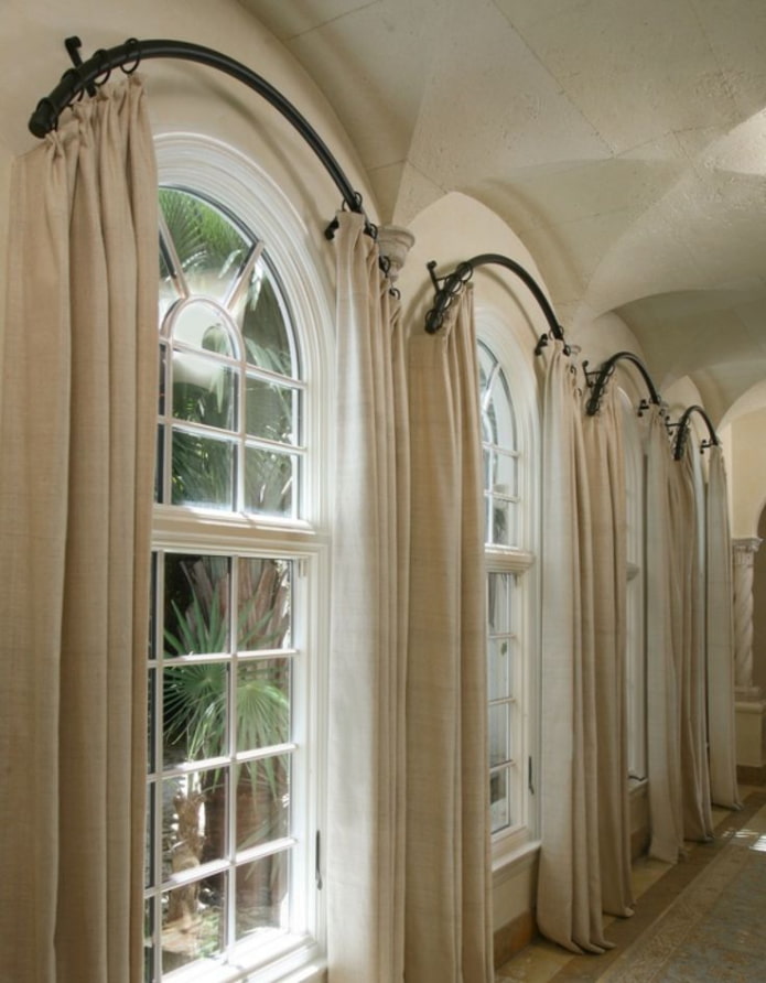 curtain rods for arched windows