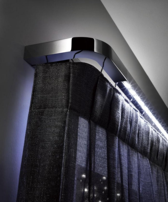 backlit curtain rod