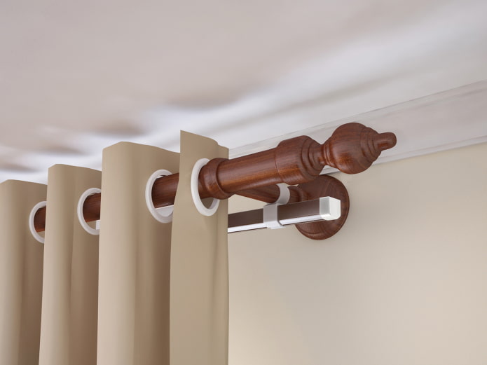 brown curtain rod