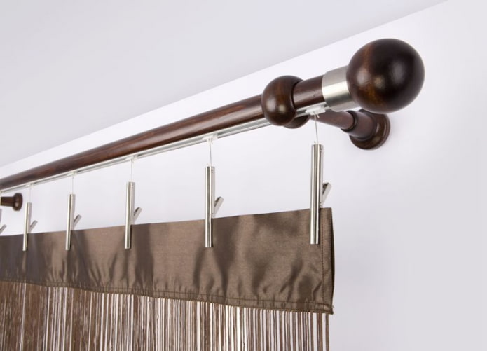 brown curtain rod