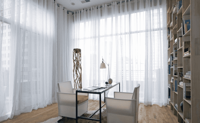 tulle in the interior of the office