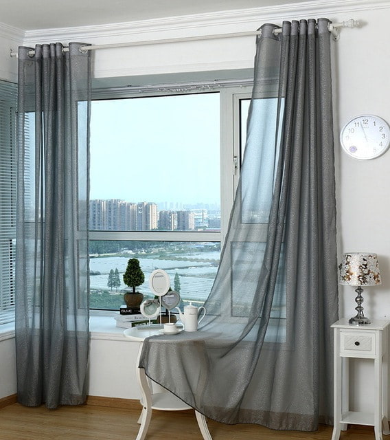 gray tulle in the interior