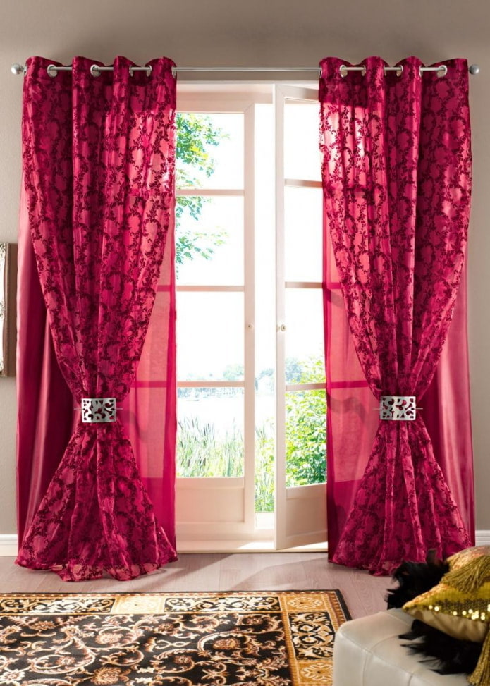 double curtains on eyelets