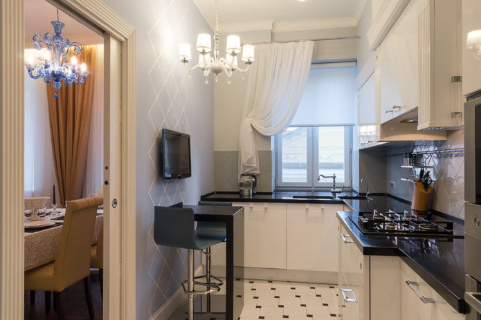 short curtains in the interior of the kitchen short curtains in the interior of the kitchen