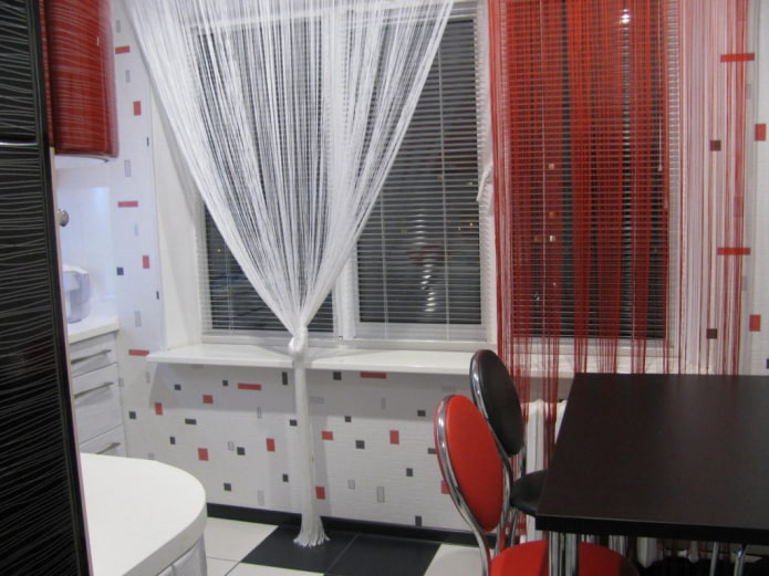 combination of muslin and blinds