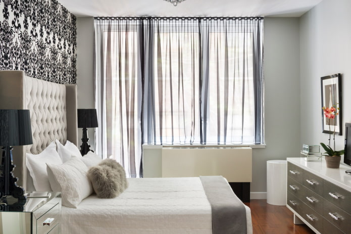 curtains on a window with a balcony door