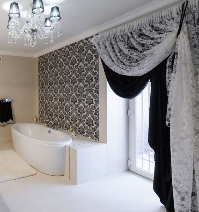 double curtain in the bathroom double curtain in the bathroom