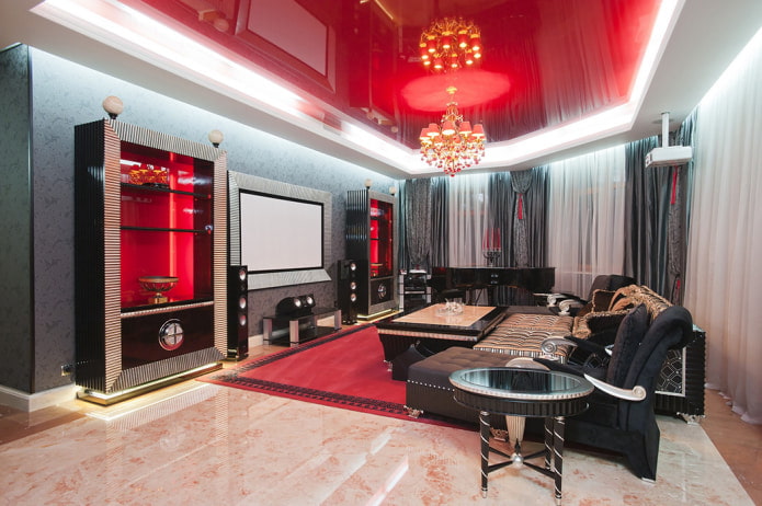 strip lighting in a niche on the plasterboard ceiling strip lighting in a niche on the plasterboard ceiling