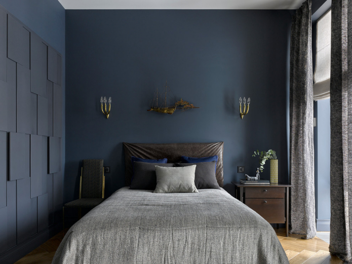 navy blue bedroom