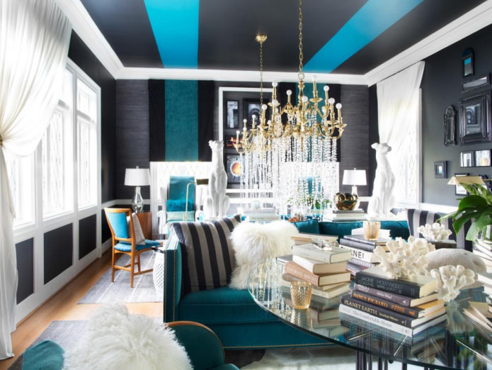 Black and blue interior
