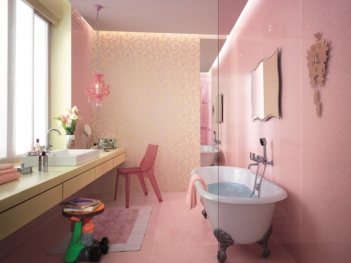 bathroom with pink tiles bathroom with pink tiles