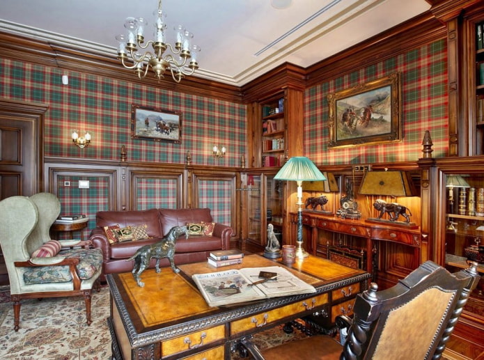 the interior of the office in the English style